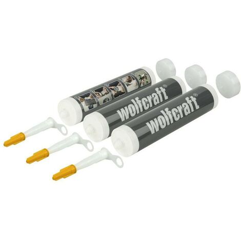 wolfcraft 3 cartouches vides 310ml - 4044000