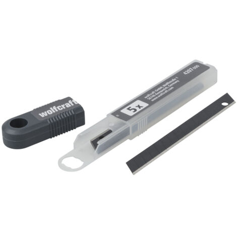 Wolfcraft 5 Abbrechklingen Profi-Sharp schwarz mit 13 Segmenten, in Aufbewahrungsbox - 4207000