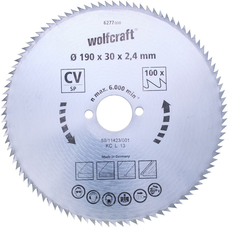 

Discos de sierra circular cortes finos 150 x 16 mm 100 dientes - Wolfcraft