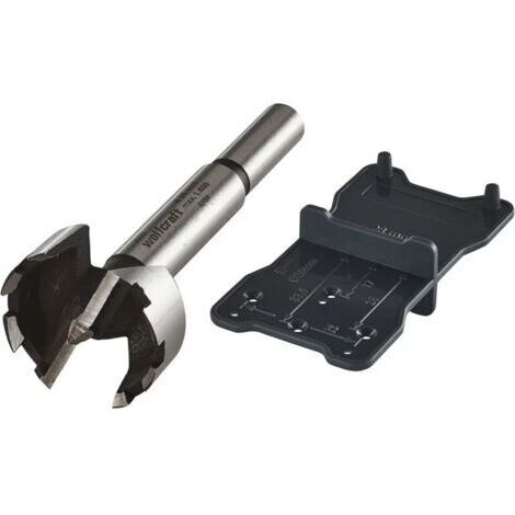 wolfcraft 8728000 1 fraise cannelée Ø35mm, queue Ø10mm, longueur 90mm + guide d'installation, argent