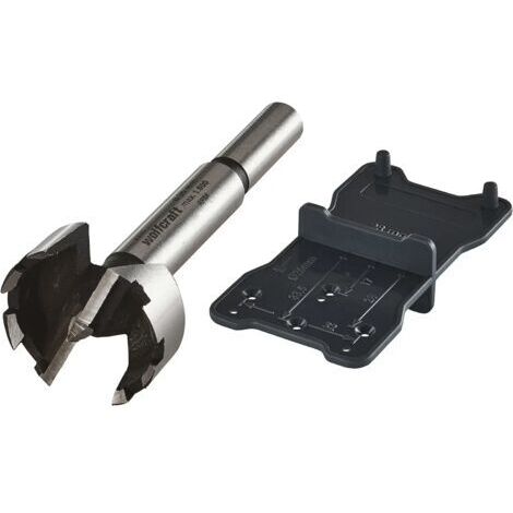 wolfcraft 8728000 1 fraise cannelée Ø35mm, queue Ø10mm, longueur 90mm + guide d'installation, argent