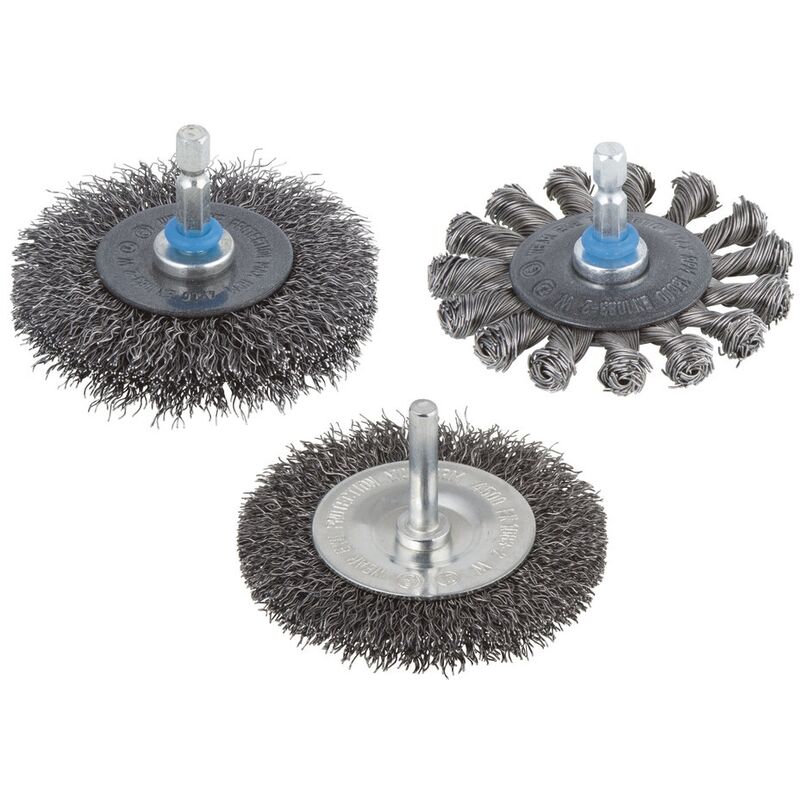 Wolfcraft - 2103000 brosse métal circulaire torsadé tige 6 mm diamètre 100 x 20 mm