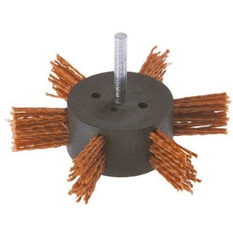 Wolfcraft – Brosse éventail fil nylon 100mm – Hauteur garniture 20mm – Pour nettoyage métal et bois – Finition précise et uniforme