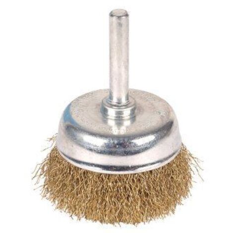Wolfcraft Brosse soucoupe laiton diamètre 50mm Wolfcraft Diam. tige 1/4 pouce (6,3 mm) 2112000 1 pc(