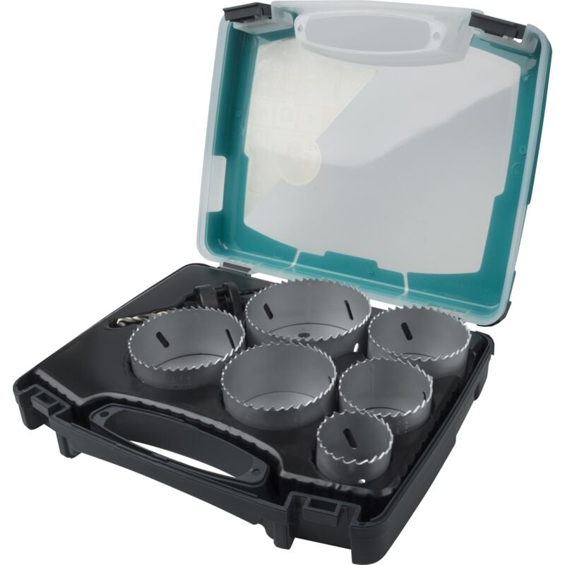 Wolfcraft - Coffret de Scies Cloches BiM 'Électricité' - Diamètre 40, 54, 65, 68, 74, 86 mm - Prof. de Coupe 40 mm - réf. 5423000