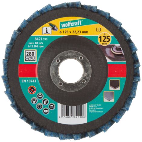Wolfcraft Dischi abrasivi a lamelle feltro/panno, Ø125 - 8421099
