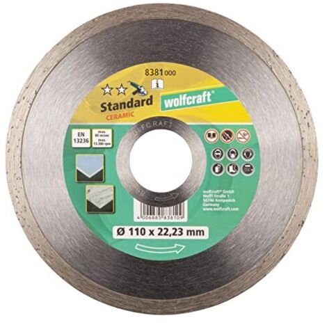 wolfcraft Disco da taglio diamantato "Standard Ceramic" per smerigliatrice angolare I 8383000