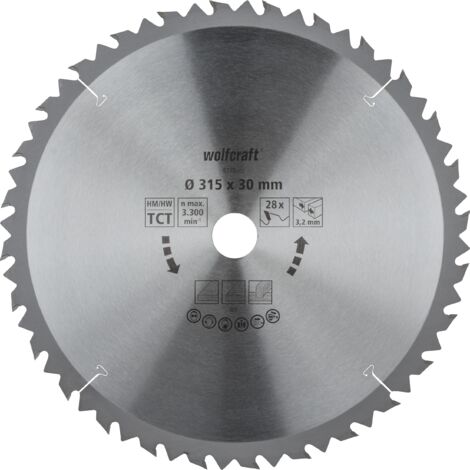 wolfcraft - Discos para sierras circulares de mesa serie marrón (cortes rápidos y bastos) - ref.6742000