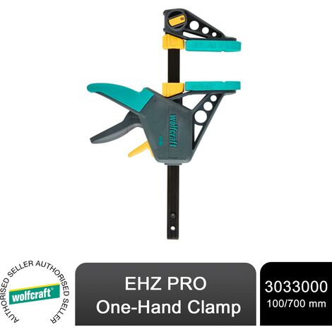 wolfcraft EHZ PRO One-Hand Clamp 100/ 700 mm - The professional one-hand clamp - clamping and opening with just one hand