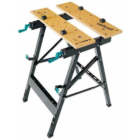 Wolfcraft – Établi pliant 62.5 x 44.5 cm – Acier – Épaisseur plateau 19 mm – Charge max 125 kg – Conception pliable pour rangement facile