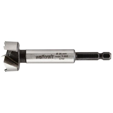 Wolfcraft - Forstnerbohrer, Sechskant-Schaft L=90mm Ø26mm - 3309000