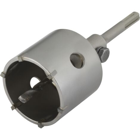 wolfcraft I BohrkroneI 8914000 Ihartmetallbestückt, mit Spanndorn SDS-plus, Ø 68 mm, Schnitttiefe 46 mm, zum Setzen von Elektro-Unterputzdosen in Beton, Mauerwerk und Stein