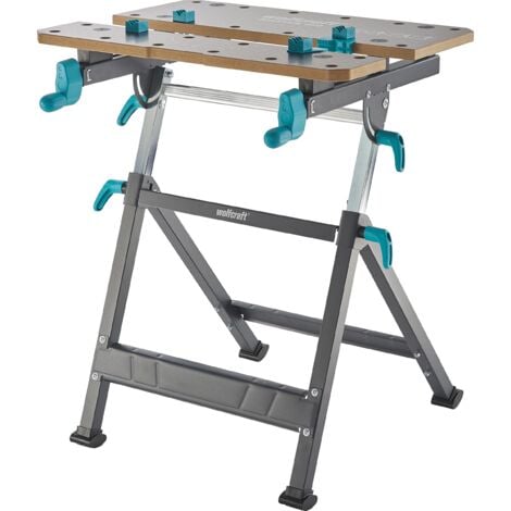 wolfcraft I MASTER 650 ERGO Spann- und Arbeitstisch  I 6870000 I stufenlos höhenverstellbar, zusätzliches Einlegebrett um Arbeitsfläche zu erweitern I Spanntisch I Arbeitstisch I Werktisch I Werkbank