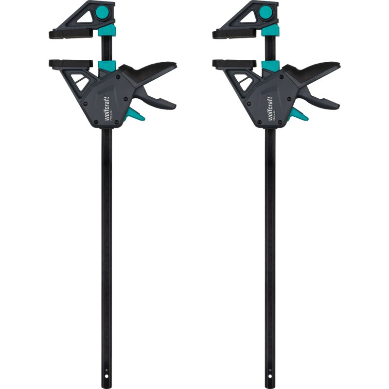 Kit de 2 Serre-Joints à une main xl pro max - Ouverture jusqu'à 450 mm - Force de serrage max. 250 kg - réf. 8662060 - Wolfcraft