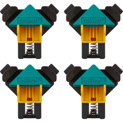 Wolfcraft – Presses d'angles ES 22 – Lot de 4 – Pour assemblage à 90° – Plastique renforcé – Épaisseur de planche 10-22 mm – 8626000