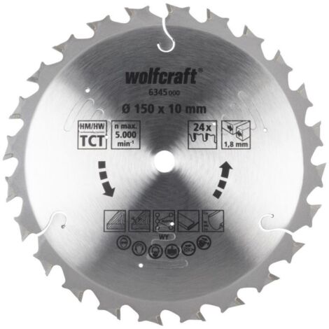 Wolfcraft Kreissägeblatt 150 x 10 mm Hartmetall Kreissägeblatt