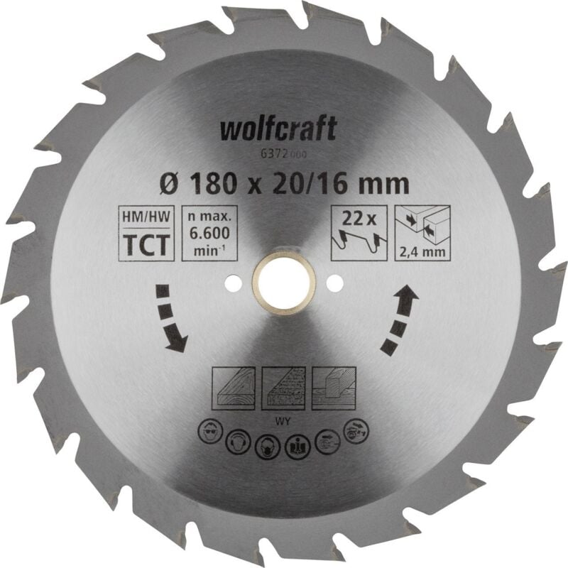 Image of Kreissägeblatt Serie grün ø 180 mm Bohrung ø 20 mm Kreissägeblatt - Wolfcraft