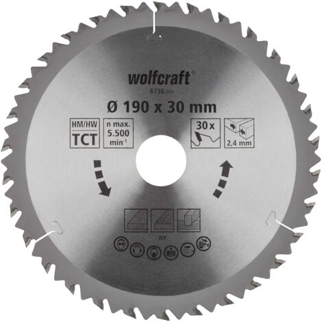 wolfcraft Lama per seghe circolari manuali TCT, serie marrone I 6736000 I Tagli rapidi, grossolani