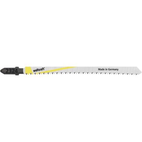 Wolfcraft – Lame de scie sauteuse HCS 130 mm 2324000 – Pour coupes nettes sur stratifié – Tige en T – 1 pièce - TIGE 1 PC