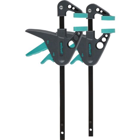 Serre-joints Draper 391G/4 - Lot De 4 Pinces En Fonte, Capacité 75 Mm Et 100 Mm, Vis Chromée, Patin Pivotant