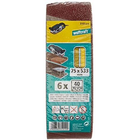 Wolfcraft Nastri di tela abrasiva 75 x 533 mm - 3101000