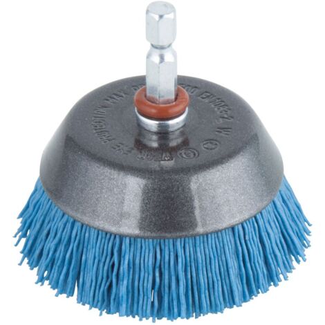 Wolfcraft - Nylondraht-Topfbürste, softe S=6mm, blau, ø65mm - 2729000