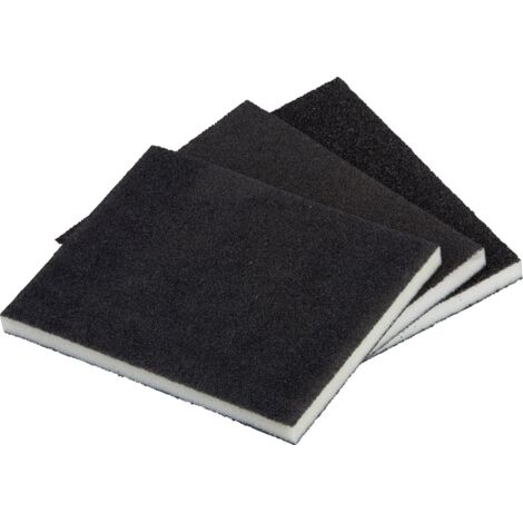 Wolfcraft Schleifschwamm 3 Stück Maß  123 x 98 x 10 mm, K 60, 120, 180 Schleifpapier & Schleifhilfen