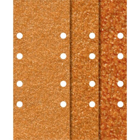 Wolfcraft Schleifstreifen Korund K40 K80 K120 93 x 230 mm 25 Stück für Schwingschleifer