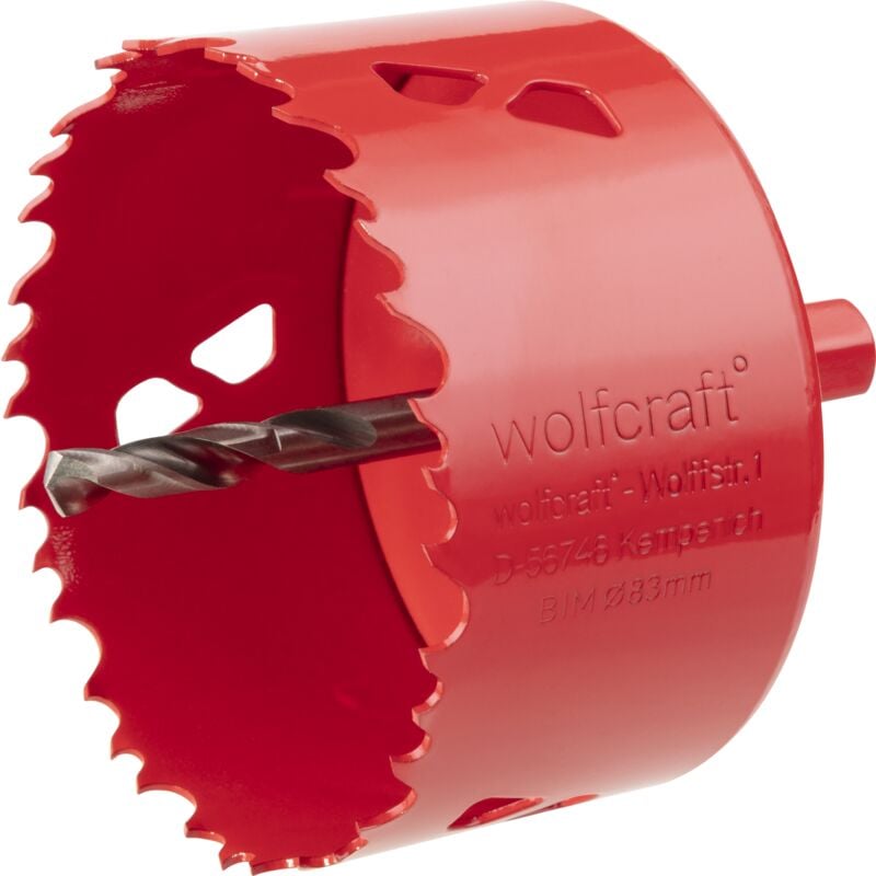 Wolfcraft - Scie Cloche Multi Matériaux BiM - Diamètre 83 mm - Profondeur de coupe 40 mm, Foret Centreur - réf. 5476000