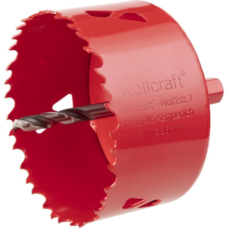 Wolfcraft - Scie Cloche Multi Matériaux BiM - Diamètre 86 mm - Profondeur de coupe 40 mm, Foret Centreur - réf. 5486000