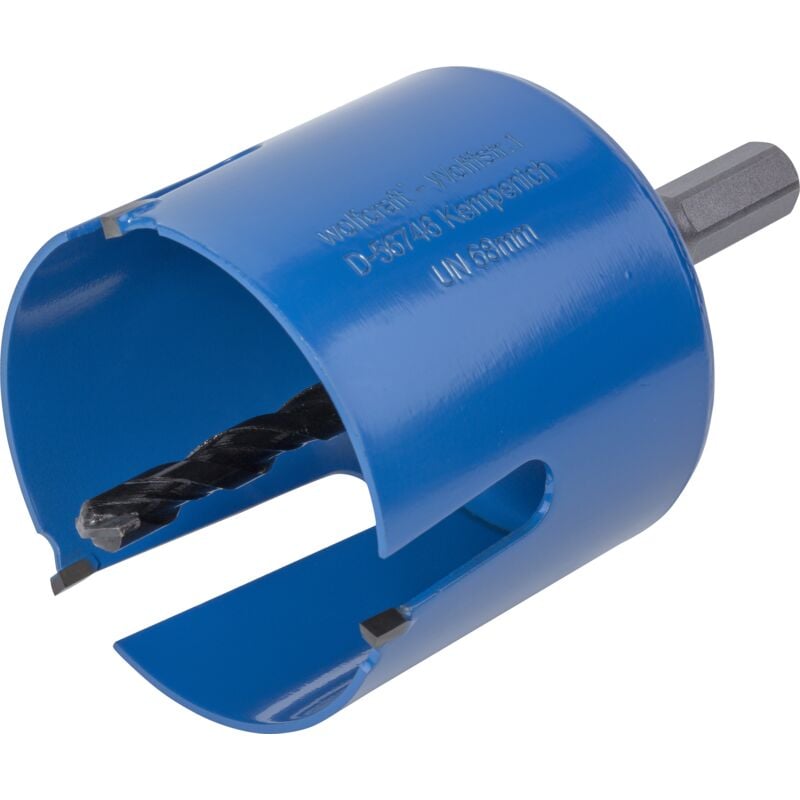 Wolfcraft - Scie Cloche Multi-Matériaux - Diamètre 68 mm - Profondeur de coupe 60 mm, Foret Centreur - réf. 3882000