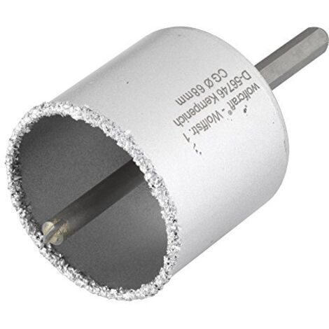 wolfcraft Sega a tazza con riporto in metallo duro e mandrino I 3896000 I Per impianti elettrici e sanitari in calcestruzzo, muratura e pietra profondità di taglio 55 mm