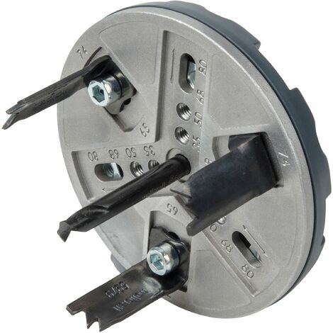 wolfcraft Sega a tazza regolabile, Ø 35-80 mm I 5985000 I Per tutti i diametri standard per lavori interni
