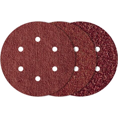wolfcraft Set di dischi abrasivi velcrati da 12 pezzi, per legno/metallo, 1838000