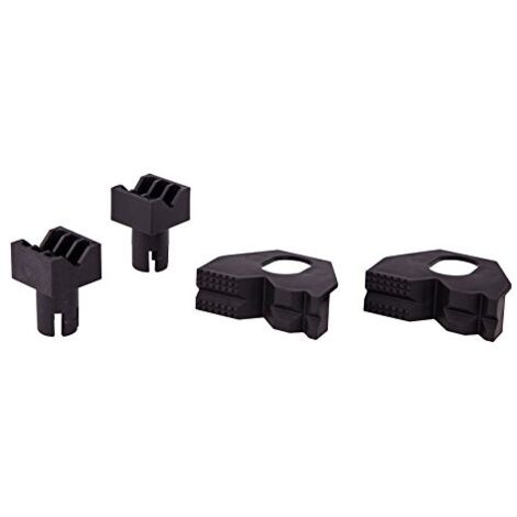 wolfcraft Set di ganasce per il serraggio di oggetti piatti e arrotondati, 4 pz. I 6174000 I Per svariate possibilità di serraggio su tutti i tavoli con fori da 20 mm
