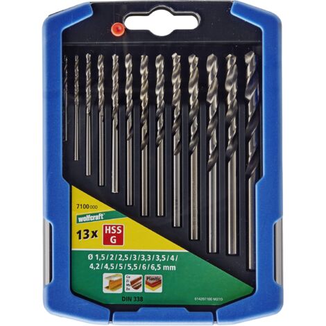 wolfcraft Set di Punte da Trapano 13 pz HSS 1,5-6,5 mm 7100000