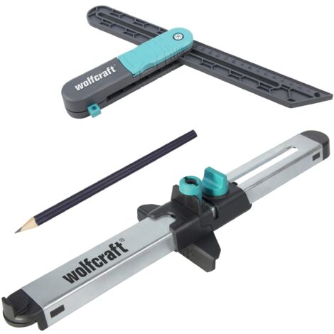 wolfcraft Set per "Trasferimento degli angoli e montaggio del laminato" I 8660000 I 2 strumenti pratici per la posa precisa di vinile e laminato