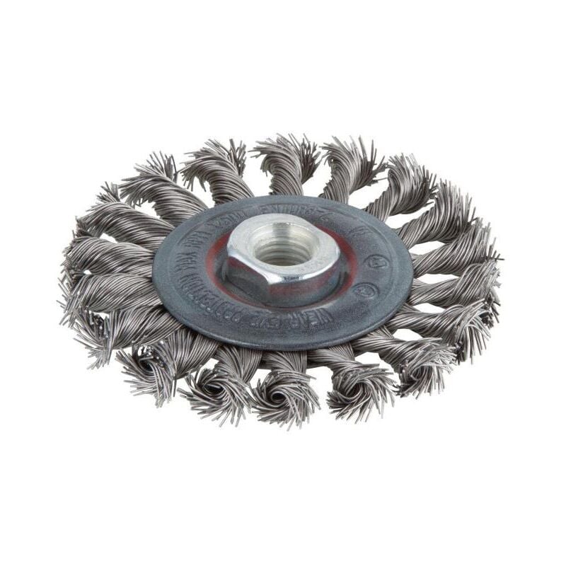 Image of 1 Spazzola a disco con filo di acciaio inossidabile, intrecciata ø 100mm - Wolfcraft
