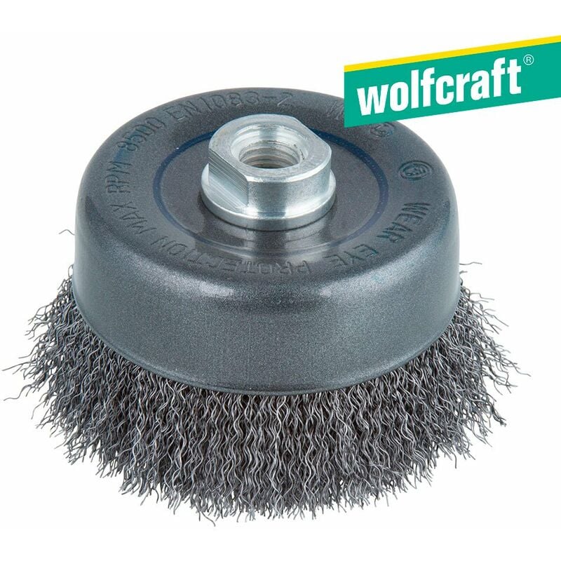 Image of Wolfcraft - Spazzola in metallo, a forma di tazza, ritorta m 14 filo 2151000