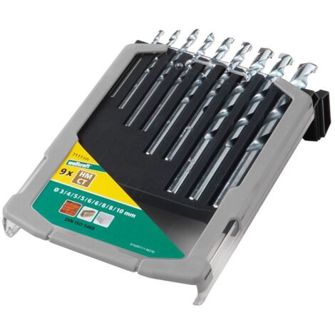Wolfcraft Steinbohrer-Set HM 7111000 Ø 3 - 10 mm 9-teilig Rundschaft Steinbohrer