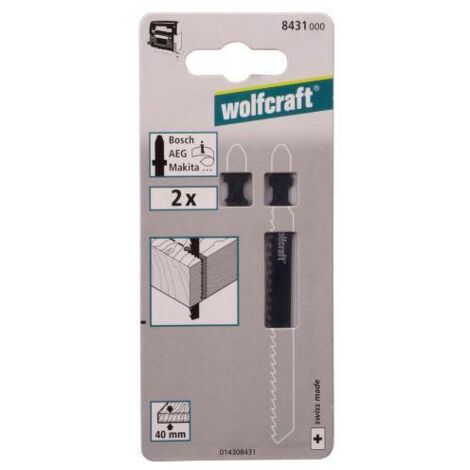 Wolfcraft Stichsägeblätter 8431000 100 mm T-Schaft 2 Stück Stichsägeblätter