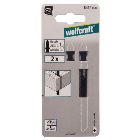 Wolfcraft Stichsägeblätter 8433000 75 mm T-Schaft 2 Stück Stichsägeblätter