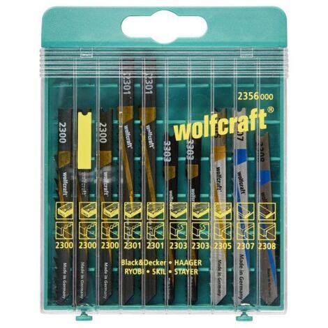 Wolfcraft Stichsägeblatt-Set 2356000 U-Schaft 10 Stück Sägeblätter & Sägehilfen