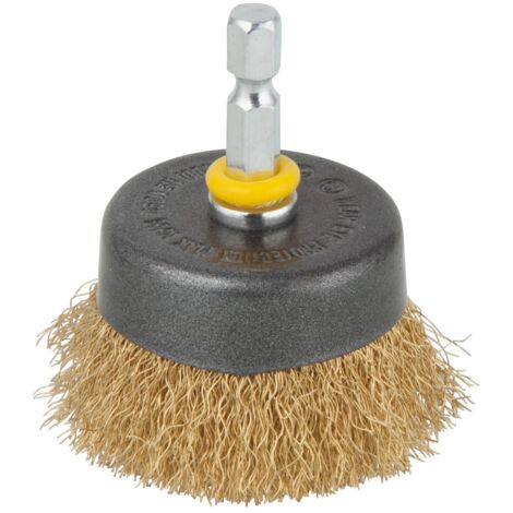 Wolfcraft Topfdrahtbürste Ø 50 mm Messing Schaft 6 mm Winkelschleifer