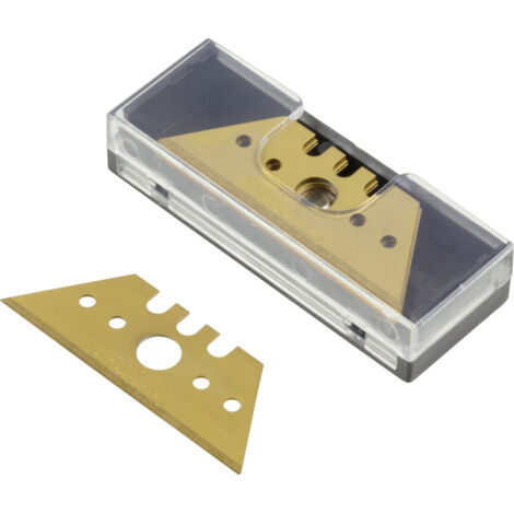 Wolfcraft Trapezklingenset Profi - 5 Stück TiN beschichtet Tapezierwerkzeug