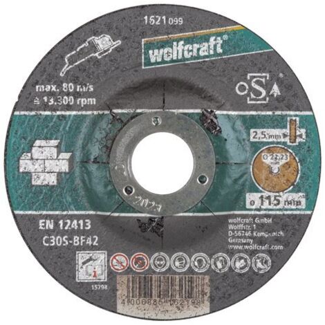 Wolfcraft Trennscheibe für Stein 115 x 2,5 x 22,23 mm (1621099)