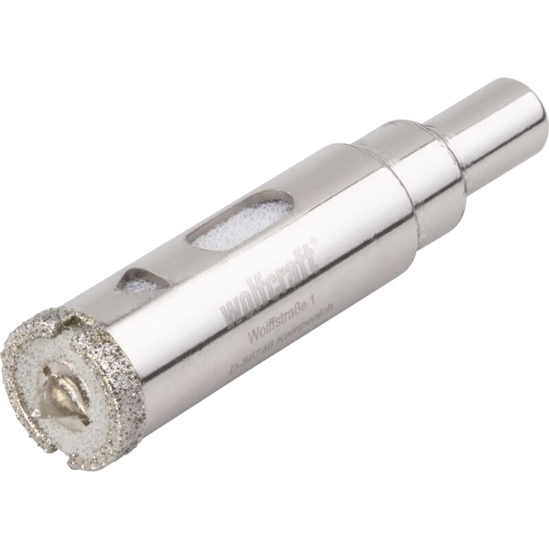 Wolfcraft - Trépan Diamant pour Carrelage - Diamètre 18 mm - Profondeur de coupe 45 mm, avec Foret de Centrage - réf. 5920000