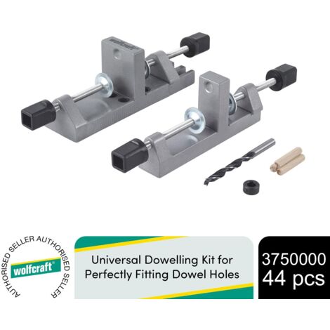 Wolfcraft Universal Dowelling Kit for Perfectly Fitting Dowel Holes, 44 pcs