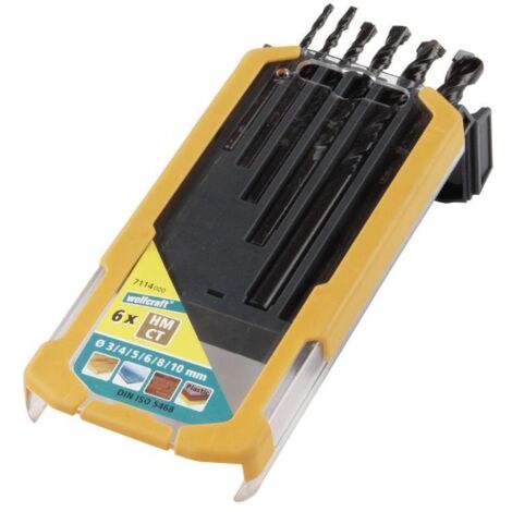 Wolfcraft Universalbohrer-Set HM 7114000 Ø 3 - 10 mm 6-teilig Rundschaft Universalbohrer