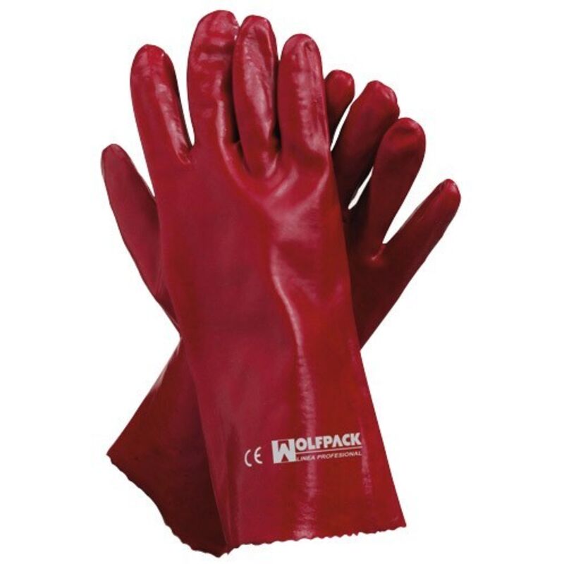 Gants Pvc Rouge 35 cm. (Paire)